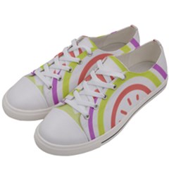 Rainbow Boho Colors Pastel Heart Women s Low Top Canvas Sneakers by Ndabl3x