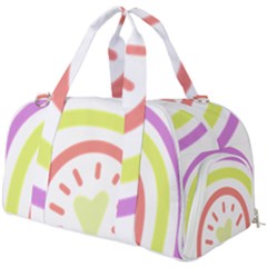 Rainbow Boho Colors Pastel Heart Burner Gym Duffel Bag by Ndabl3x