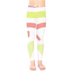 Rainbow Boho Colors Pastel Heart Kids  Classic Winter Leggings by Ndabl3x