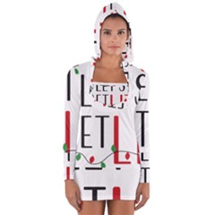 Let s Get Lit Christmas Jingle Bells Santa Claus Long Sleeve Hooded T-shirt by Ndabl3x