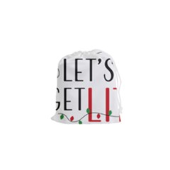 Let s Get Lit Christmas Jingle Bells Santa Claus Drawstring Pouch (xs) by Ndabl3x