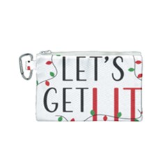 Let s Get Lit Christmas Jingle Bells Santa Claus Canvas Cosmetic Bag (small) by Ndabl3x