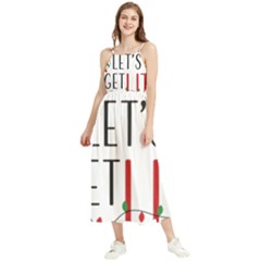 Let s Get Lit Christmas Jingle Bells Santa Claus Boho Sleeveless Summer Dress by Ndabl3x