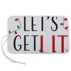 Let s Get Lit Christmas Jingle Bells Santa Claus Pen Storage Case (l) by Ndabl3x