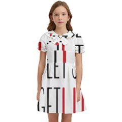 Let s Get Lit Christmas Jingle Bells Santa Claus Kids  Bow Tie Puff Sleeve Dress by Ndabl3x