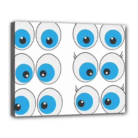 Eyes Comic Cartoon Fun Funny Toon Canvas 14  X 11  (stretched) by Ndabl3x