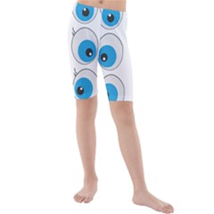 Eyes Comic Cartoon Fun Funny Toon Kids  Mid Length Swim Shorts by Ndabl3x