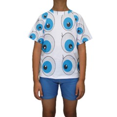 Eyes Comic Cartoon Fun Funny Toon Kids  Short Sleeve Swimwear by Ndabl3x