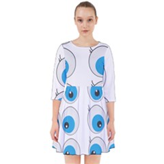 Eyes Comic Cartoon Fun Funny Toon Smock Dress by Ndabl3x