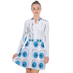 Eyes Comic Cartoon Fun Funny Toon Long Sleeve Panel Dress by Ndabl3x