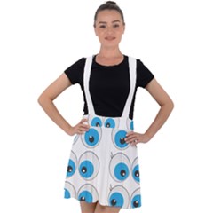 Eyes Comic Cartoon Fun Funny Toon Velvet Suspender Skater Skirt