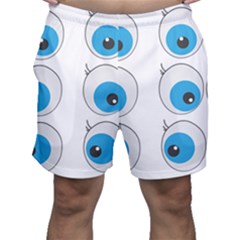 Eyes Comic Cartoon Fun Funny Toon Men s Shorts by Ndabl3x