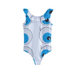 Eyes Comic Cartoon Fun Funny Toon Kids  Frill Swimsuit by Ndabl3x