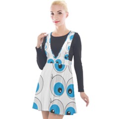 Eyes Comic Cartoon Fun Funny Toon Plunge Pinafore Velour Dress by Ndabl3x