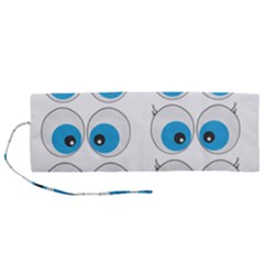 Eyes Comic Cartoon Fun Funny Toon Roll Up Canvas Pencil Holder (m) by Ndabl3x