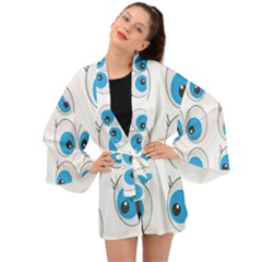 Eyes Comic Cartoon Fun Funny Toon Long Sleeve Kimono by Ndabl3x