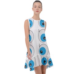 Eyes Comic Cartoon Fun Funny Toon Frill Swing Dress by Ndabl3x