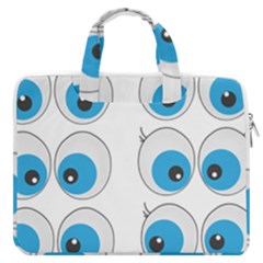 Eyes Comic Cartoon Fun Funny Toon Macbook Pro 13  Double Pocket Laptop Bag by Ndabl3x