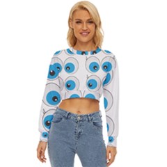 Eyes Comic Cartoon Fun Funny Toon Lightweight Long Sleeve Sweatshirt