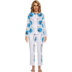 Eyes Comic Cartoon Fun Funny Toon Womens  Long Sleeve Lightweight Pajamas Set by Ndabl3x