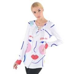 Art Womens Lovers Tie Up T-shirt by Ndabl3x