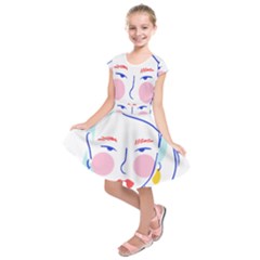 Art Womens Lovers Kids  Short Sleeve Dress by Ndabl3x