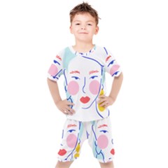 Art Womens Lovers Kids  T-shirt And Shorts Set by Ndabl3x