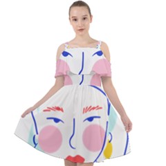 Art Womens Lovers Cut Out Shoulders Chiffon Dress by Ndabl3x