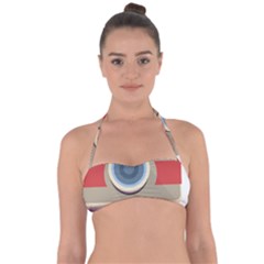 Photo Camera Machine Colorful Art Tie Back Bikini Top by Ndabl3x