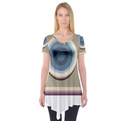 Photo Camera Machine Colorful Art Short Sleeve Tunic  by Ndabl3x