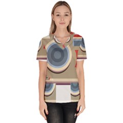 Photo Camera Machine Colorful Art Women s V-neck Scrub Top by Ndabl3x