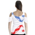 Arrow Up Down Butterfly Sleeve Cutout T-Shirt  View2