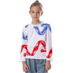 Arrow Up Down Kids  Frill Detail T-shirt