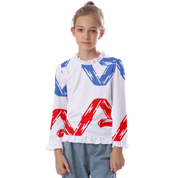 Arrow Up Down Kids  Frill Detail T-Shirt