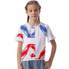 Arrow Up Down Kids  Cuff Sleeve Scrunch Bottom T-shirt