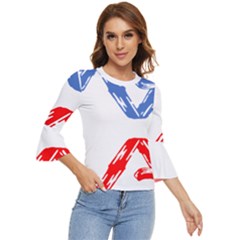 Arrow Up Down Bell Sleeve Top