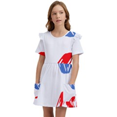 Arrow Up Down Kids  Frilly Sleeves Pocket Dress by Ndabl3x