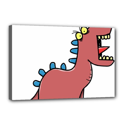 Dinosaur Dragon Drawing Cute Canvas 18  X 12  (stretched) by Ndabl3x