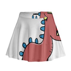 Dinosaur Dragon Drawing Cute Mini Flare Skirt by Ndabl3x