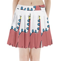 Dinosaur Dragon Drawing Cute Pleated Mini Skirt by Ndabl3x