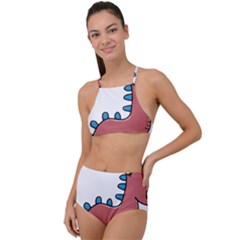 Dinosaur Dragon Drawing Cute Halter Tankini Set by Ndabl3x