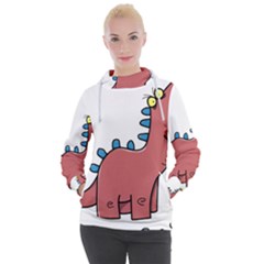 Dinosaur Dragon Drawing Cute Women s Hooded Pullover by Ndabl3x