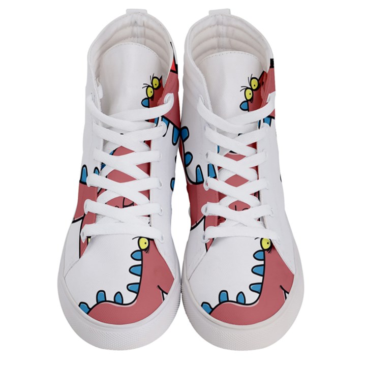 Dinosaur Dragon Drawing Cute Women s Hi-Top Skate Sneakers