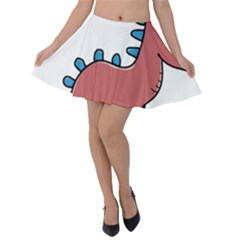 Dinosaur Dragon Drawing Cute Velvet Skater Skirt by Ndabl3x