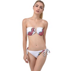 Dinosaur Dragon Drawing Cute Twist Bandeau Bikini Set by Ndabl3x