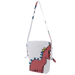 Dinosaur Dragon Drawing Cute Folding Shoulder Bag by Ndabl3x