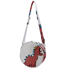 Dinosaur Dragon Drawing Cute Crossbody Circle Bag by Ndabl3x