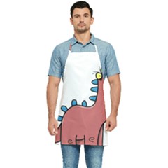 Dinosaur Dragon Drawing Cute Kitchen Apron by Ndabl3x