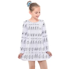 Jingle Bells Song Christmas Carol Kids  Long Sleeve Dress by Ndabl3x