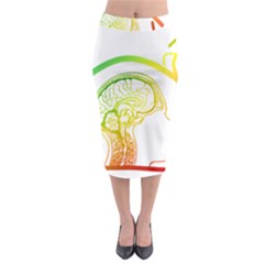 Throughts Construct Does Face Midi Pencil Skirt by Ndabl3x